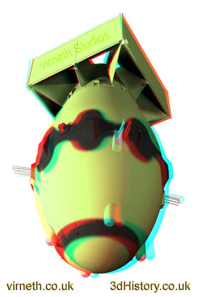 3D Anaglyph - Fat Man Atomic Bomb