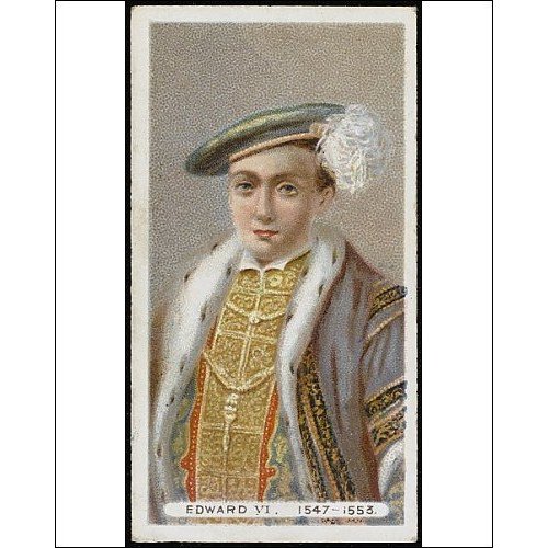 Print of Edward VI cigarette card from Mary Evans