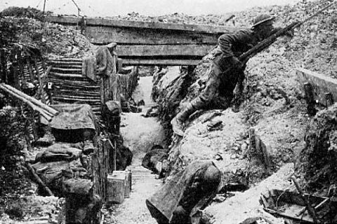 British Trench at Ovilleres - The Somme 1916