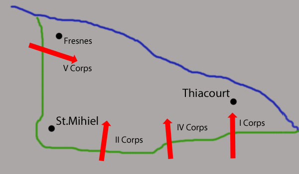 The St. Mihiel Offensive was the first by the American Expeditionary Force against Germany during World War One