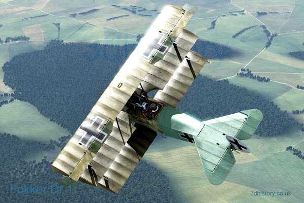 The Fokker Dr1 triplane was designed by Reinhold Platz