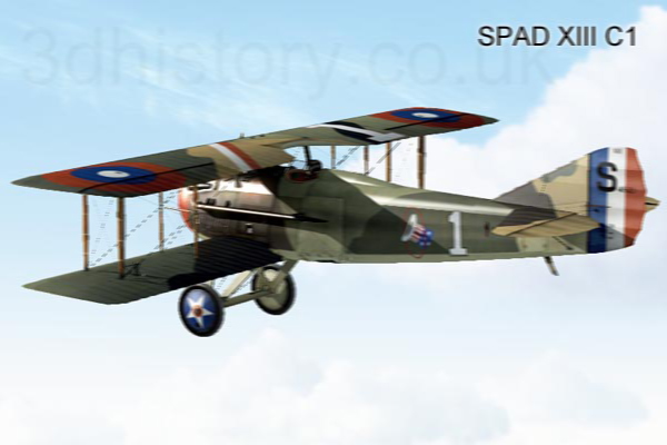 The Spad XIII C1 was a rugged succesful Allied fighter