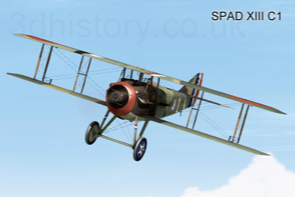 The Spad XIII C1 was a rugged succesful Allied fighter